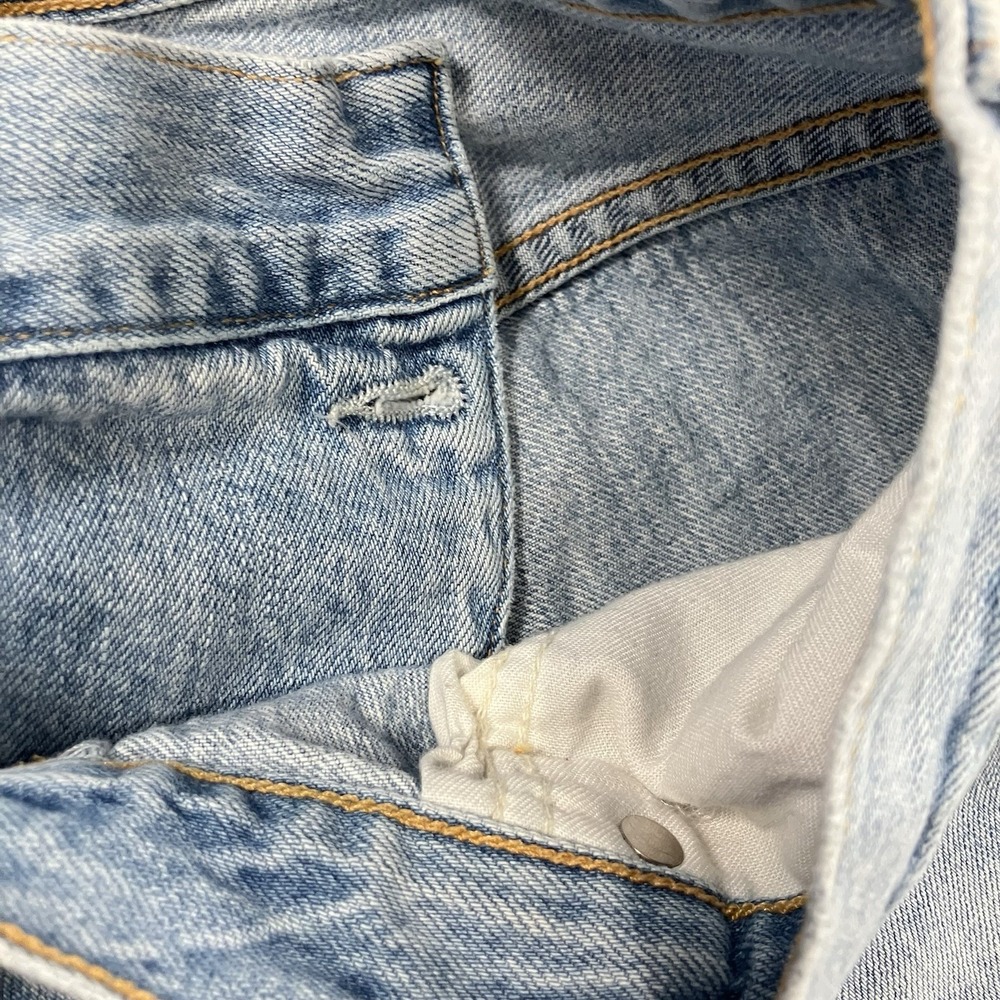 AGOLDE High Rise Straight Leg Criss Cross Jeans Size 26 Light Wash Raw‎ Hem - Picture 2 of 11
